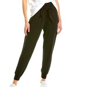 Cinq a Sept NWT Gizele Matte Jersey Tie Front Pants Black Size S Elastic Wasit